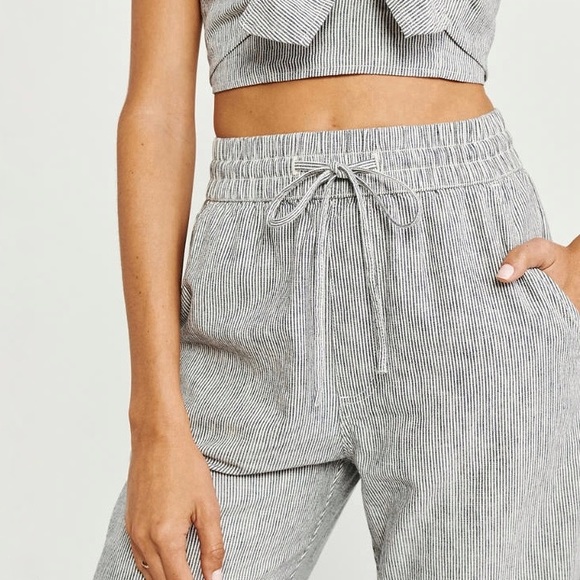 Abercrombie & Fitch | Pants & Jumpsuits | Nwt Af Wide Leg Cropped Linen Blend Pants Large | Poshmark